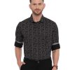 Black Semi Casual Regular Mens Printed shirt
