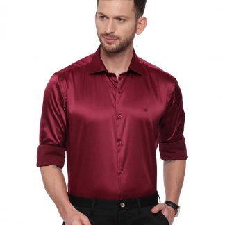 Dark Red Semi Casual Regular Shirt