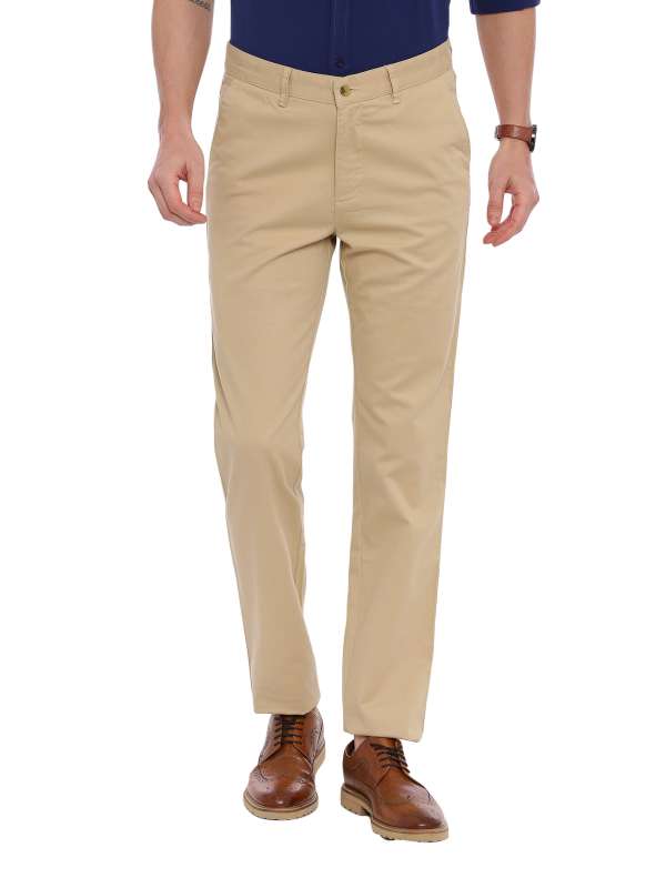 Beige Tapered Fit Chinos Trouser