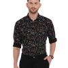 Black Semi Casual Regular tailored Printed shirt