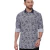 Blue Semi Casual Regular tailored Printed shirt