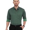 Green Smart formal Regular tailored solid shirt