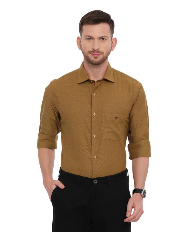 Brown Smart formal Regular solid shirt