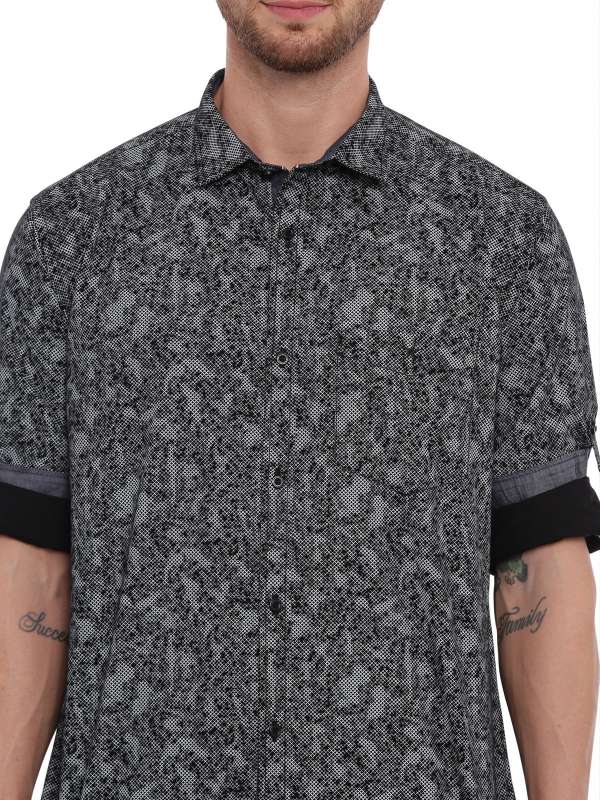 Black Semi Casual Regular Printed shirt