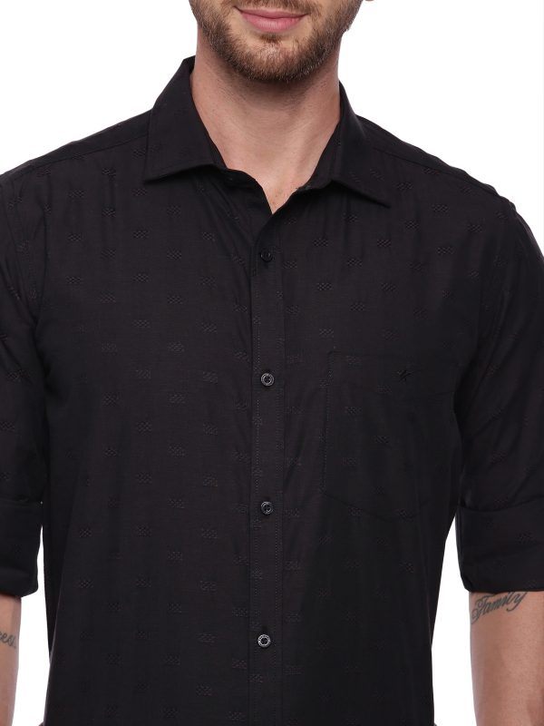 Brown Formal Regular Textured Shirt