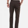 Brown Tapered Solid Chinos Trouser
