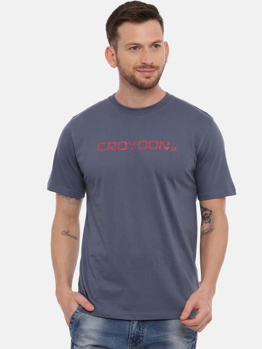 Pink And Grey Crewneck Typographic Printed T-Shirt Combo