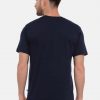 Blue And Navy Crewneck Typographic Printed T-Shirt Combo