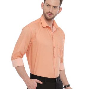 Orange Smart formal Regular tailored solid shirt