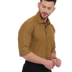 Brown Smart formal Regular solid shirt
