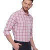 Pink Semi Casual Regular checkered shirt