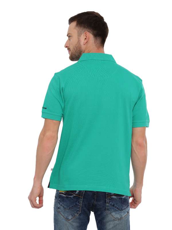 Green Regular Solid Polo Neck T-Shirt
