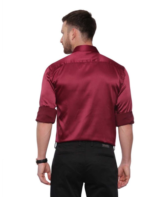 Croydon UK Dark Red Semi Casual Regular Shirt