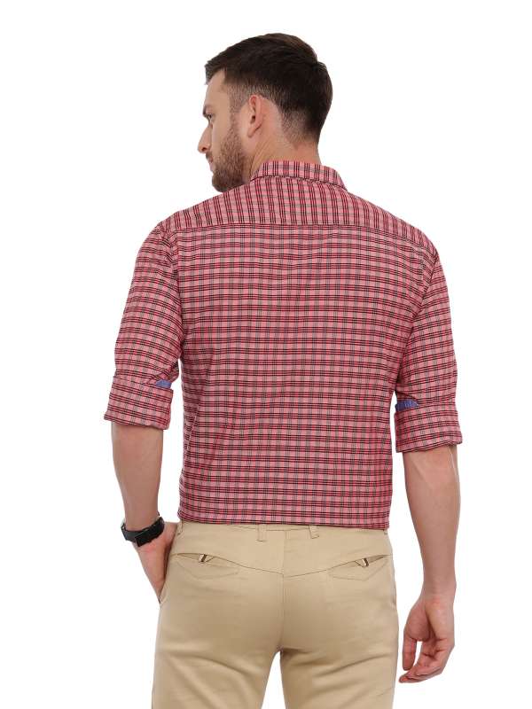 Pink Semi Casual Regular tailored checkered shirt