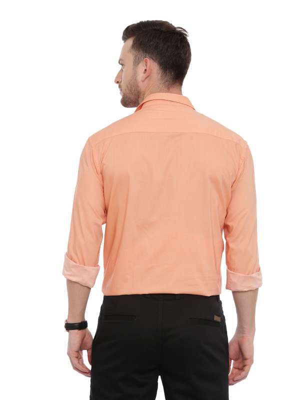 Orange Smart formal Regular tailored solid shirt