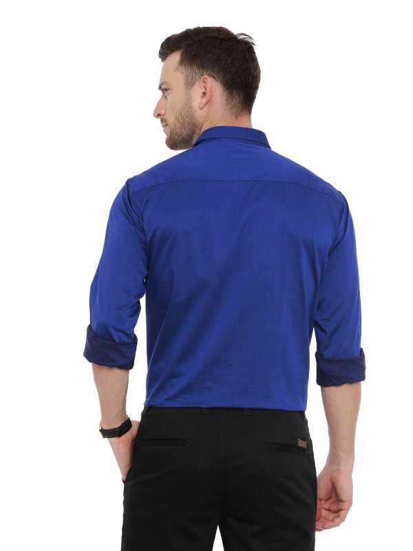 Blue Smart formal Regular tailored solid shirt