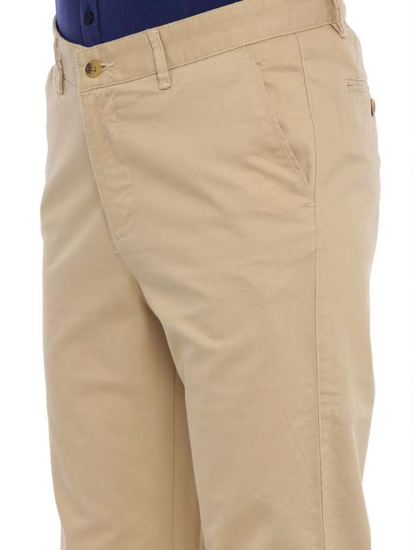 Beige Tapered Fit Chinos Trouser