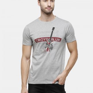 Grey Crewneck T-Shirt Guitar Originals