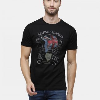 Black Crewneck T-Shirt Retro Classic Grunge