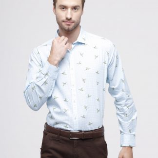 Blue Checks Printed Men's Shirt
