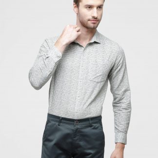 Olive Micro Print Men's Shirt