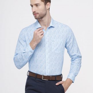 Blue Chevron Printed Men's Shirt