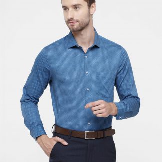 Blue Micro Print Men's Shirt